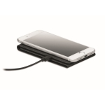 Support de téléphone marbré pour chargement sans fil Triangle RPET couleur gris foncé troisième vue