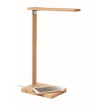 Lampe de table pliable avec LED et chargeur en bambou Wireless couleur bois deuxième vue