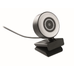 Webcam personnalisée avec microphone et anneau lumineux Telework couleur noir deuxième vue