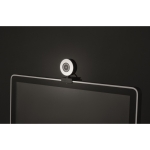 Webcam personnalisée avec microphone et anneau lumineux Telework couleur noir quatrième vue photographique