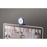 Webcam personnalisée avec microphone et anneau lumineux Telework couleur noir deuxième vue d'ambiance