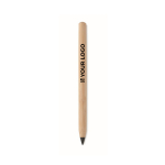 Crayon stylo personnalisé ''infini'' en bambou et graphite Bamboo couleur bois vue avec zone d'impression