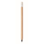 Crayon stylo ''infini'' en bambou avec gomme sans encre Bamboo Eraser couleur bois