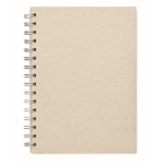 Carnet fait avec du papier d'herbe A5 avec pages lignées Grass Paper couleur beige