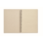 Carnet fait avec du papier d'herbe A5 avec pages lignées Grass Paper couleur beige troisième vue