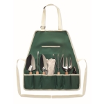 Tablier avec des gants et des outils de jardinage Greenhands couleur vert