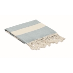 Serviette de plage personnalisée avec tissu recyclé 140 g/m2 Pareo Sea couleur bleu deuxième vue