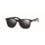 Lunettes de soleil avec verres miroir branches en bambou Bamboo Mirror couleur noir