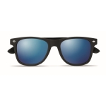 Lunettes de soleil avec verres miroir branches en bambou Bamboo Mirror couleur bleu deuxième vue