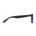 Lunettes de soleil avec verres miroir branches en bambou Bamboo Mirror couleur bleu troisième vue