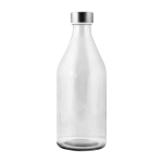 Bouteille en verre avec grand logo, bouchon en acier 1 L Mineral couleur transparent