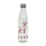 Bouteilles en verre personnalisées grandes et transparentes 1 L H2O couleur transparent image avec logo