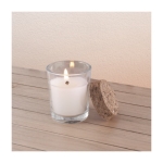 Bougie au jasmin avec récipient en verre et couvercle en liège cork couleur transparent première vue