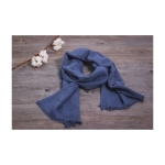 Foulard publicitaire en coton recyclé de couleurs variées couleur bleu première vue