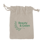 Lot de 2 disques démaquillants dans un sachet avec le logo Clean couleur beige image avec logo