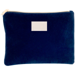 Pochette d'entreprise en velours avec poignée dorée Elegant couleur bleu marine cinquième vue