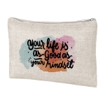 Trousse de toilette toucher doux apte à la quadrichromie Nifty Sublim couleur beige image avec logo
