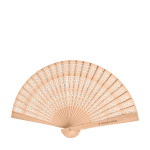 Éventail promotionnel en bois avec motifs ornementaux Darling avec zone d'impression
