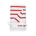 Serviette paréo personnalisée de style marin Pareo Barbade couleur rouge