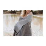 Paréo serviette personnalisé à rayures Pareo Athens couleur gris première vue