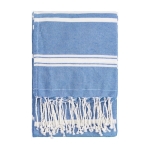 Paréo coloré en coton et polyester Paréo Fouta Majorque couleur bleu