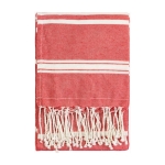 Paréo coloré en coton et polyester Paréo Fouta Majorque couleur rouge