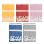 Paréo coloré en coton et polyester pour promotions couleur jaune première vue