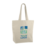 Sacs promotionnels en coton biologique 230 g/m2 Organic Fresh couleur beige avec zone d'impression