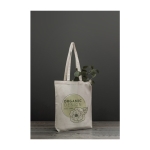 Sac en toile de coton bio à poignées longues 180 g/m2 Organic Superb couleur beige image avec logo