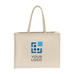 Sac coton personnalisé avec intérieur laminé robuste 230 g/m2 Friday couleur beige avec zone d'impression