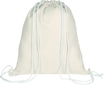 Sac à dos à cordons sublimé en polyester doux Poli Sublim couleur beige