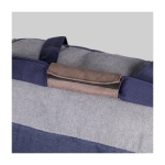 Sac de voyage sérigraphié en coton avec finition jean Manhattan couleur bleu troisième vue