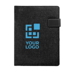 Portfolio pas cher avec fermeture magnétique et pochettes A4 Brief couleur gris foncé avec zone d'impression