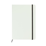 Carnet avec logo avec élastique coloré A5 pages lisses White Colors couleur noir