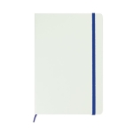 Carnet avec logo avec élastique coloré A5 pages lisses White Colors couleur bleu