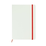 Carnet avec logo avec élastique coloré A5 pages lisses White Colors couleur rouge