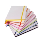 Carnet avec logo avec élastique coloré A5 pages lisses White Colors couleur jaune première vue