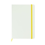 Carnet avec logo avec élastique coloré A5 pages lisses White Colors couleur jaune