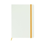 Carnet avec logo avec élastique coloré A5 pages lisses White Colors couleur orange
