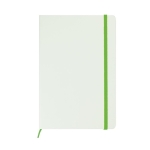 Carnet avec logo avec élastique coloré A5 pages lisses White Colors couleur vert clair