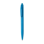 Stylo écologique publicitaire, bouton poussoir et encre bleue Fiber couleur bleu