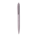 Stylo écologique publicitaire, bouton poussoir et encre bleue Fiber couleur naturel