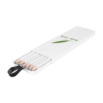 Lot de 6 crayons promotionnels blancs dans boîte White couleur blanc image avec logo