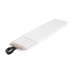 Lot de 6 crayons promotionnels blancs dans boîte White couleur blanc