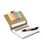Bloc-notes en carton recyclé avec autocollants et stylo RecycleBoard couleur naturel première vue
