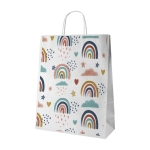 Petit sac en papier personnalisé écologique Eco Mall Mini couleur blanc image avec logo