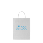 Petit sac en papier personnalisé écologique Eco Mall Mini couleur blanc avec zone d'impression