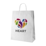Sac publicitaire en papier écologique blanc boutiques Eco Mall Large couleur blanc image avec logo