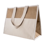 Sac isotherme en jute avec poche et fermeture velcro Malibu XL couleur beige première vue