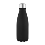 Gourde en acier inoxydable avec bouchon argenté, capacité de 500ml couleur noir première vue